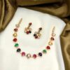Multicolor Stone Floral Necklace Set